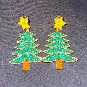 Christmas Tree Earrings Dangle Costume Jewelry Christmas Tree Metal Artistic